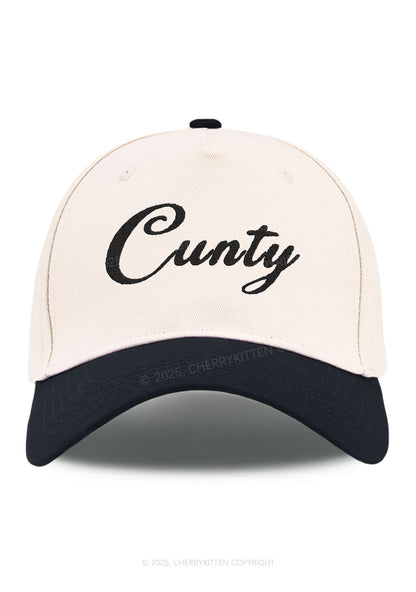 Embroidered Cunty Y2K Color Block Baseball Cap Cherrykitten