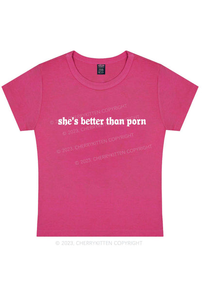 She's Better Than Pxrn Y2K Baby Tee Cherrykitten