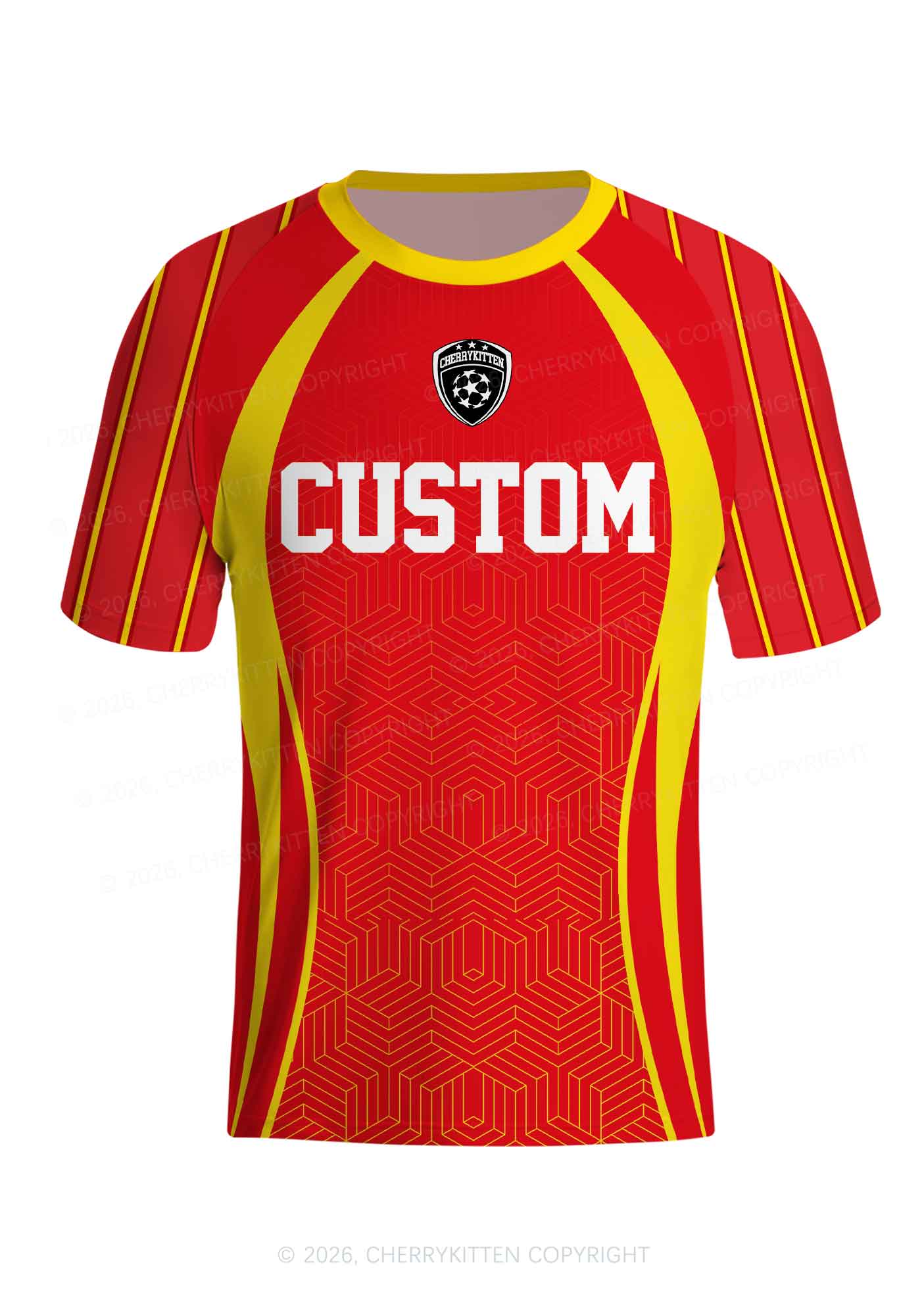 Custom Red Yellow Geometric Y2K Football Jersey Shirts Cherrykitten