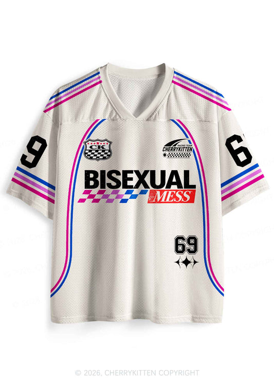 Creamy White Bisexual Mess Pride Y2K Sport Jersey Shirts Cherrykitten