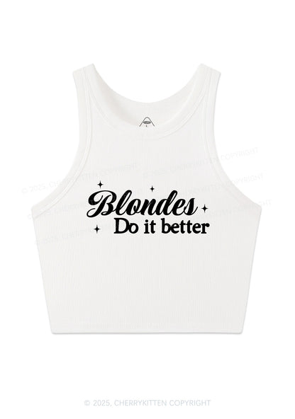Blondes Do It Better Y2K Crop Tank Top Cherrykitten