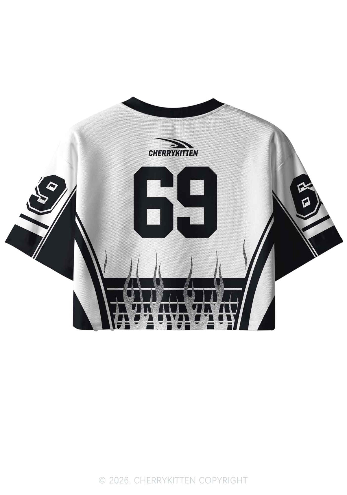 White I Have Been Funny Y2K Crop Sport Jersey Shirts Cherrykitten