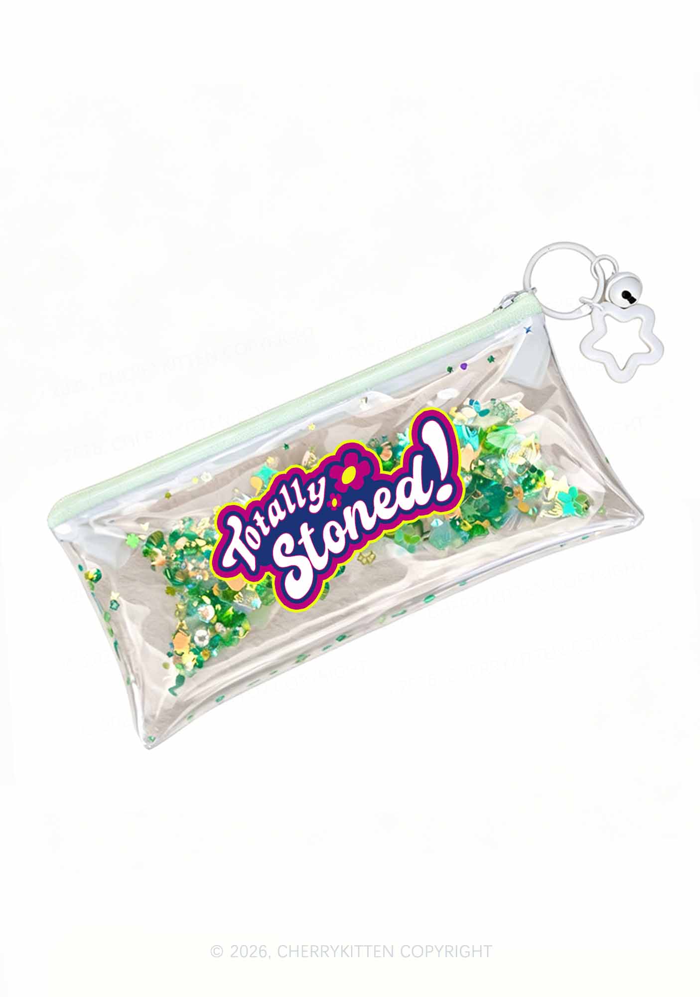 Totally Stoned Y2K Quicksand Transparent Pencil Pouch Cherrykitten