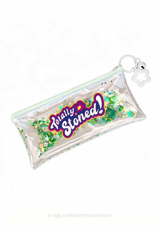 Totally Stoned Y2K Quicksand Transparent Pencil Pouch Cherrykitten