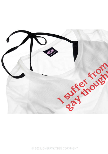 Suffer From Gay Thoughts Pride Y2K Sheer Crop Tee Cherrykitten