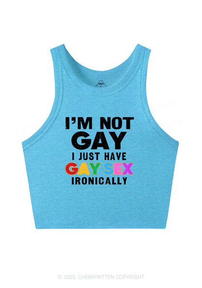 Gay Sx Ironically Pride Y2K Crop Tank Top Cherrykitten
