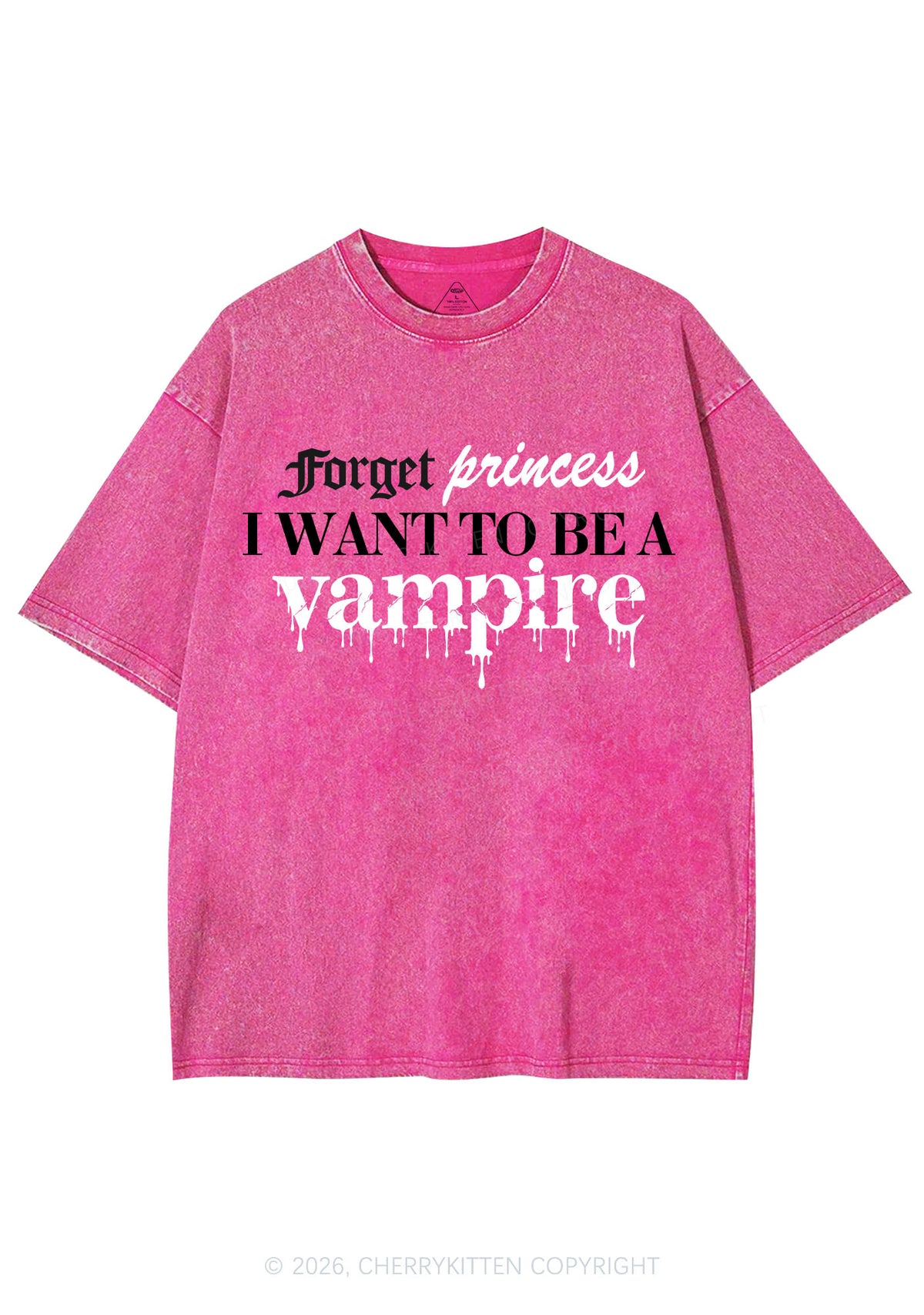 Halloween Want To Be Vampire Y2K Shirts Washed Tee Cherrykitten