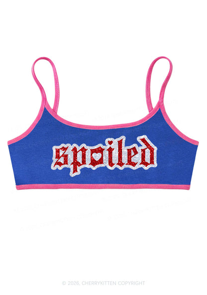 Glitter Stroke Spoiled Y2K Super Crop Cami Cherrykitten