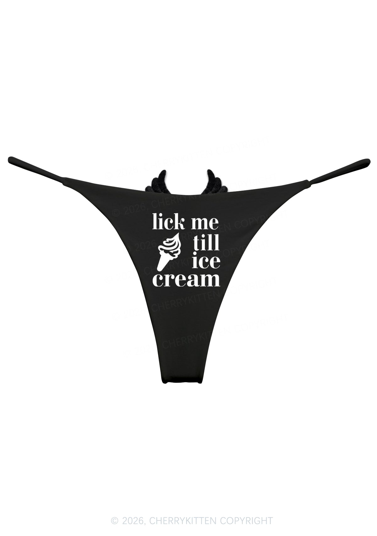 Lick Me Till Ice Cream Y2K Goth Angel Wings Bikini String Thong Cherrykitten