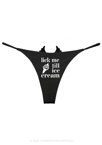 Lick Me Till Ice Cream Y2K Goth Angel Wings Bikini String Thong Cherrykitten