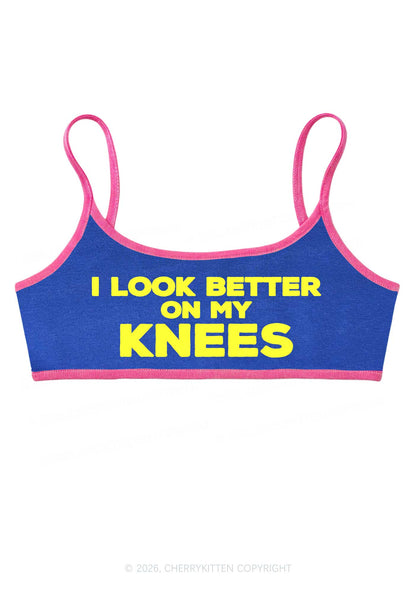 I Look Better On My Knees Y2K Super Crop Cami Cherrykitten