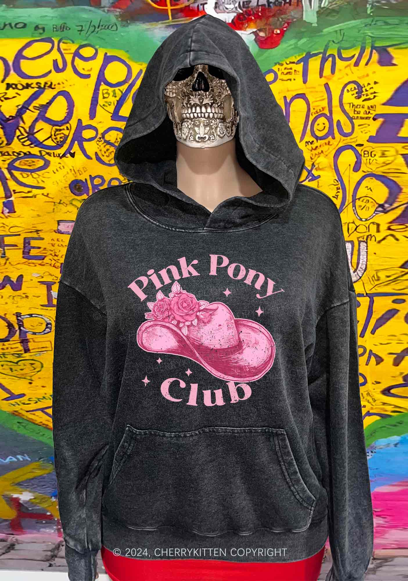 Pink Pony Club Y2K Washed Hoodie Cherrykitten