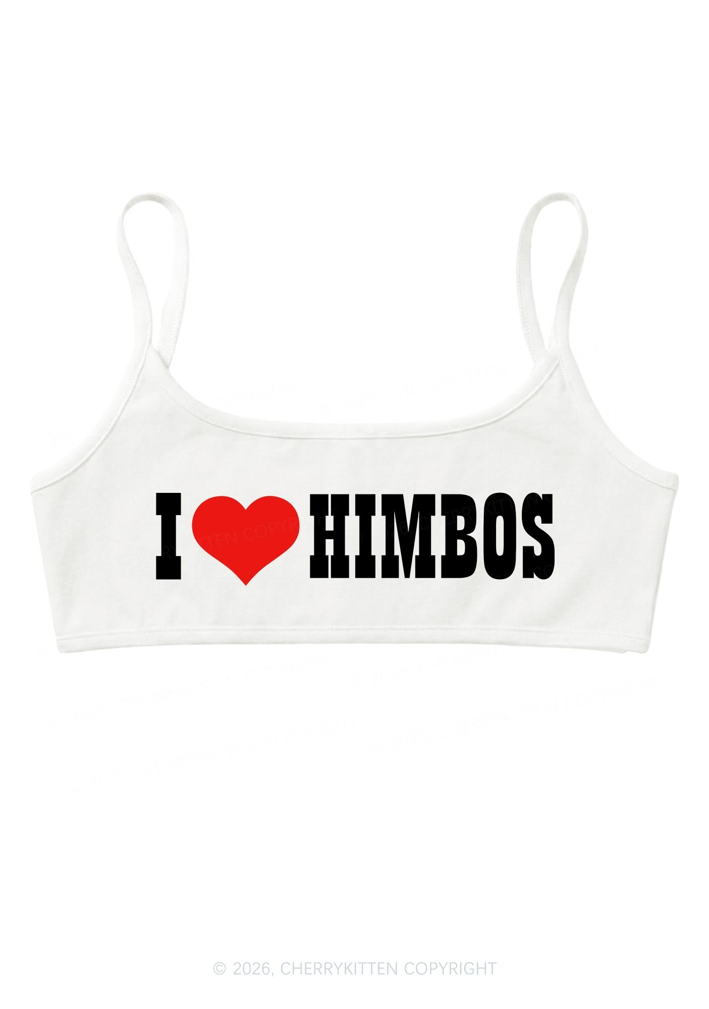 I Love Himbos Y2K Super Crop Cami Cherrykitten