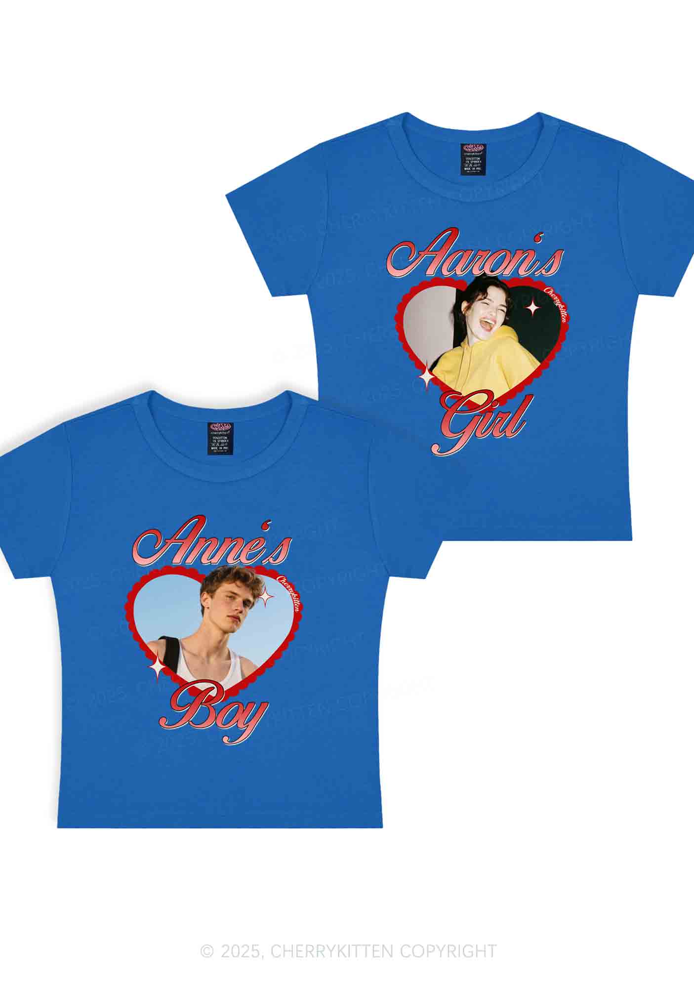 Custom Photo Heart Graphic Y2K Valentine's Day Baby Tee Cherrykitten