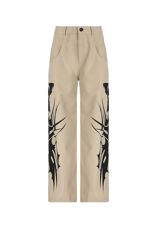 Ink Style Print Cargo Pants