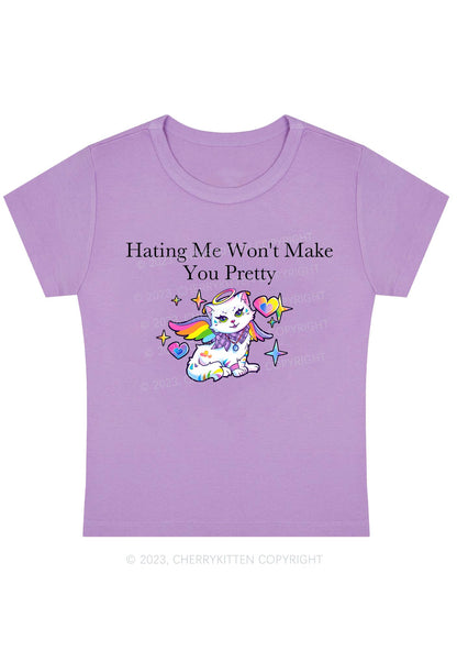 Hating Me Won't Make You Pretty Y2K Baby Tee Cherrykitten