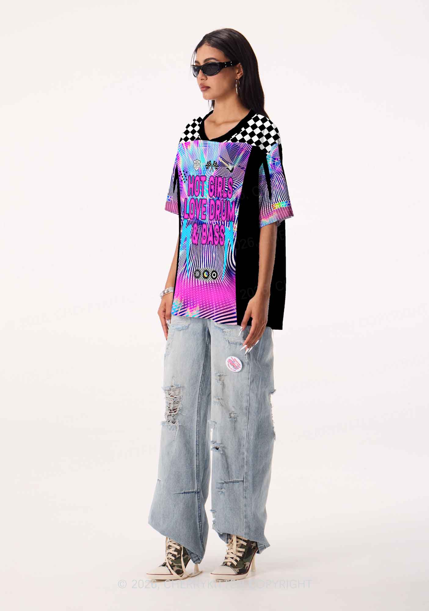 Hot Girls Love Drum And Bass Y2K Sport Jersey Shirts Cherrykitten