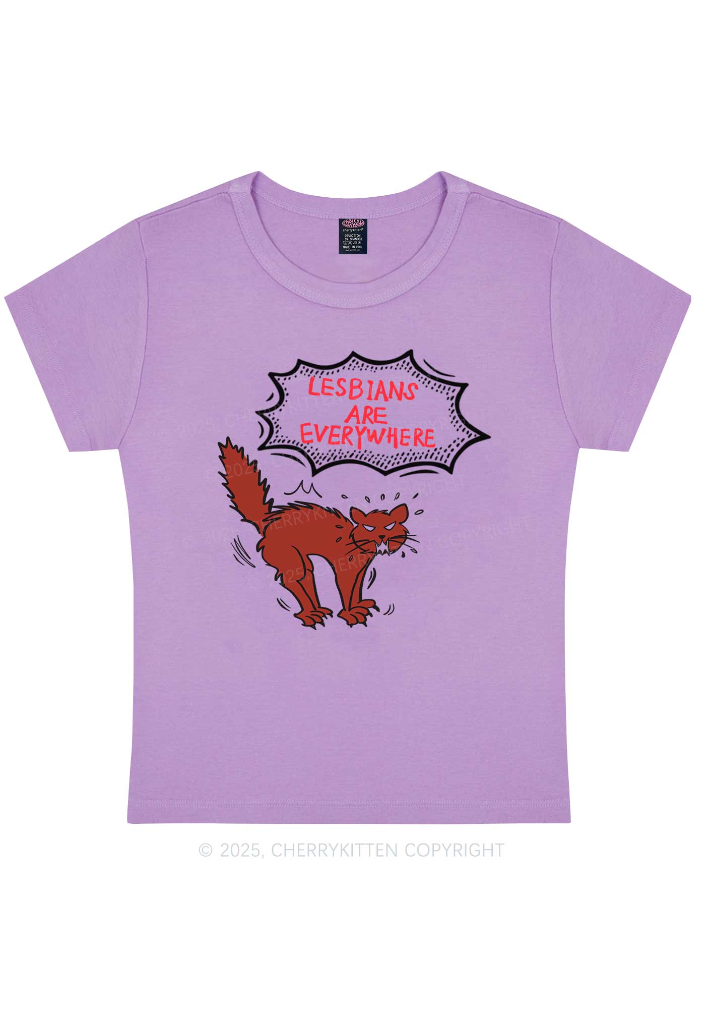 Lesbians Are Everywhere Y2K Baby Tee Cherrykitten