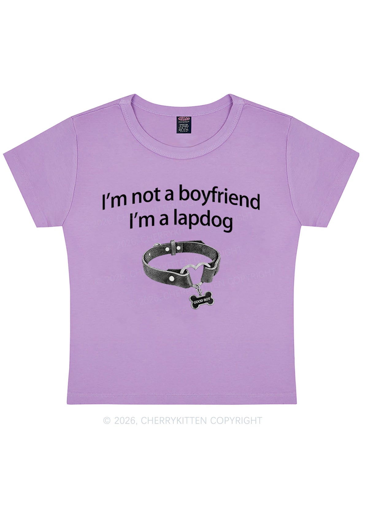 Im Not A BF Im A Lapdog Y2K Baby Tee Cherrykitten