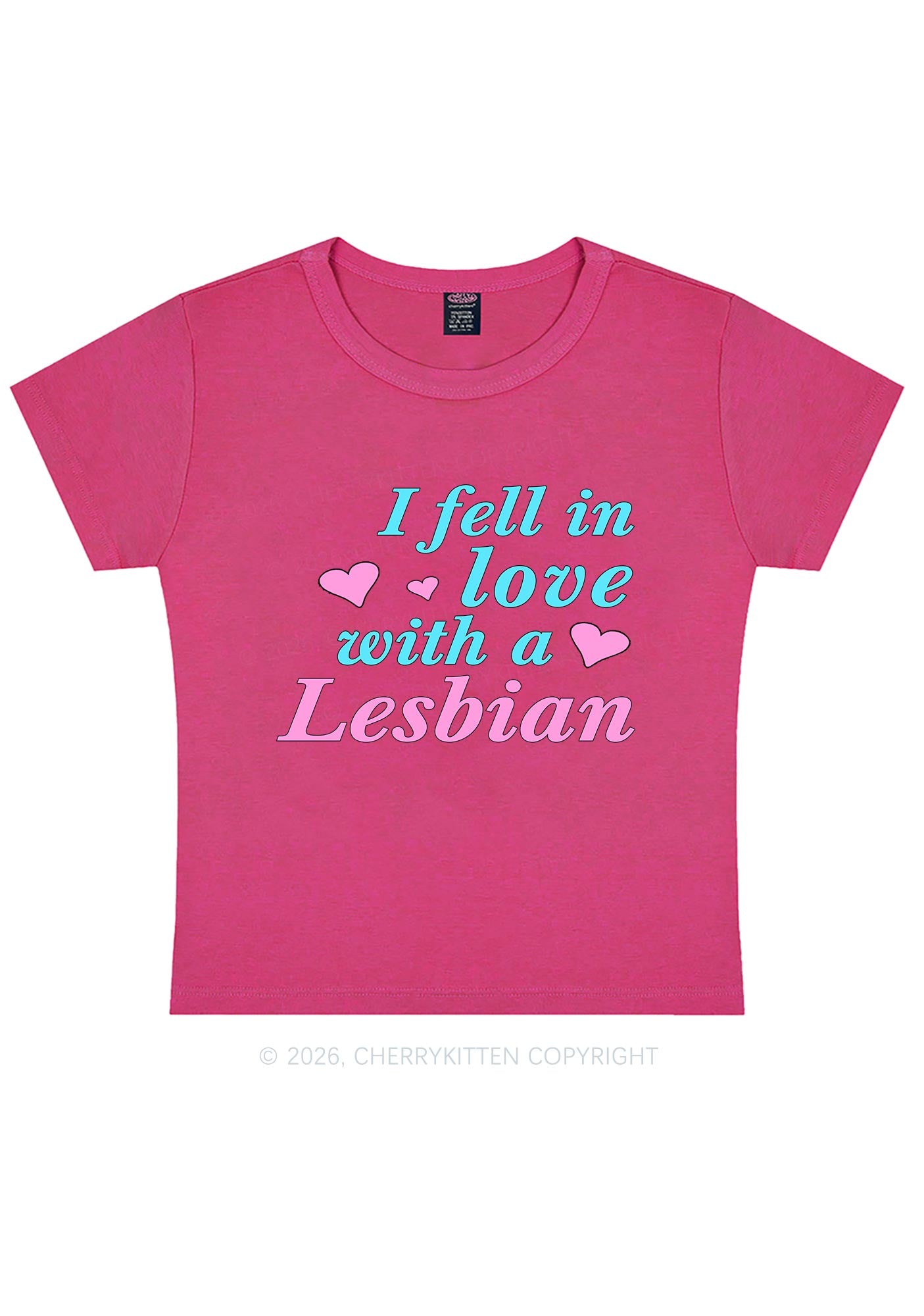 I Fell In Love With Lesbian Pride Y2K Baby Tee Cherrykitten