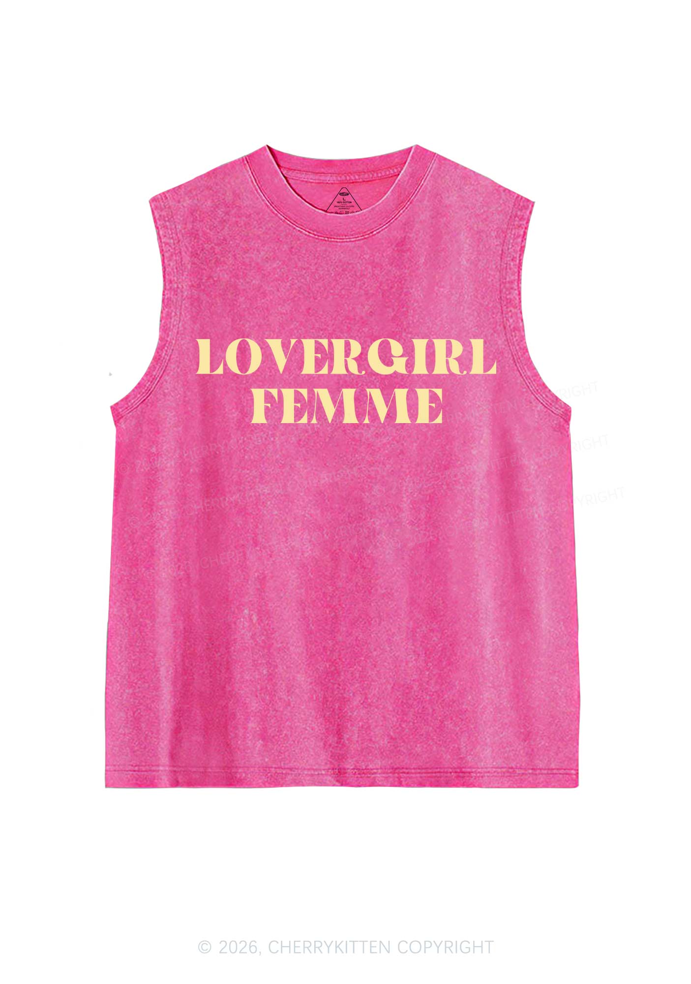Lovergirl Femme Pride Y2K Washed Muscle Tank Cherrykitten