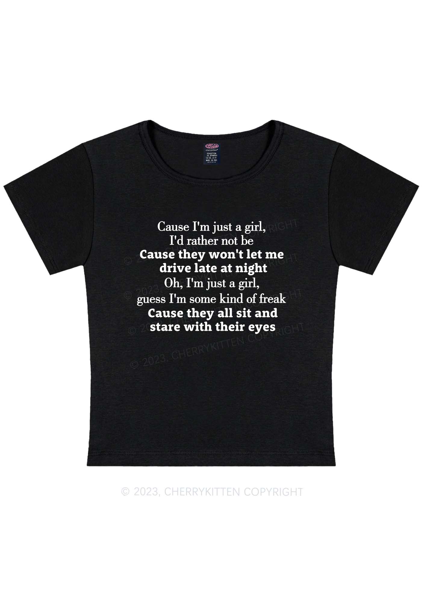 Curvy I'm A Freak Girl Y2K Baby Tee Cherrykitten