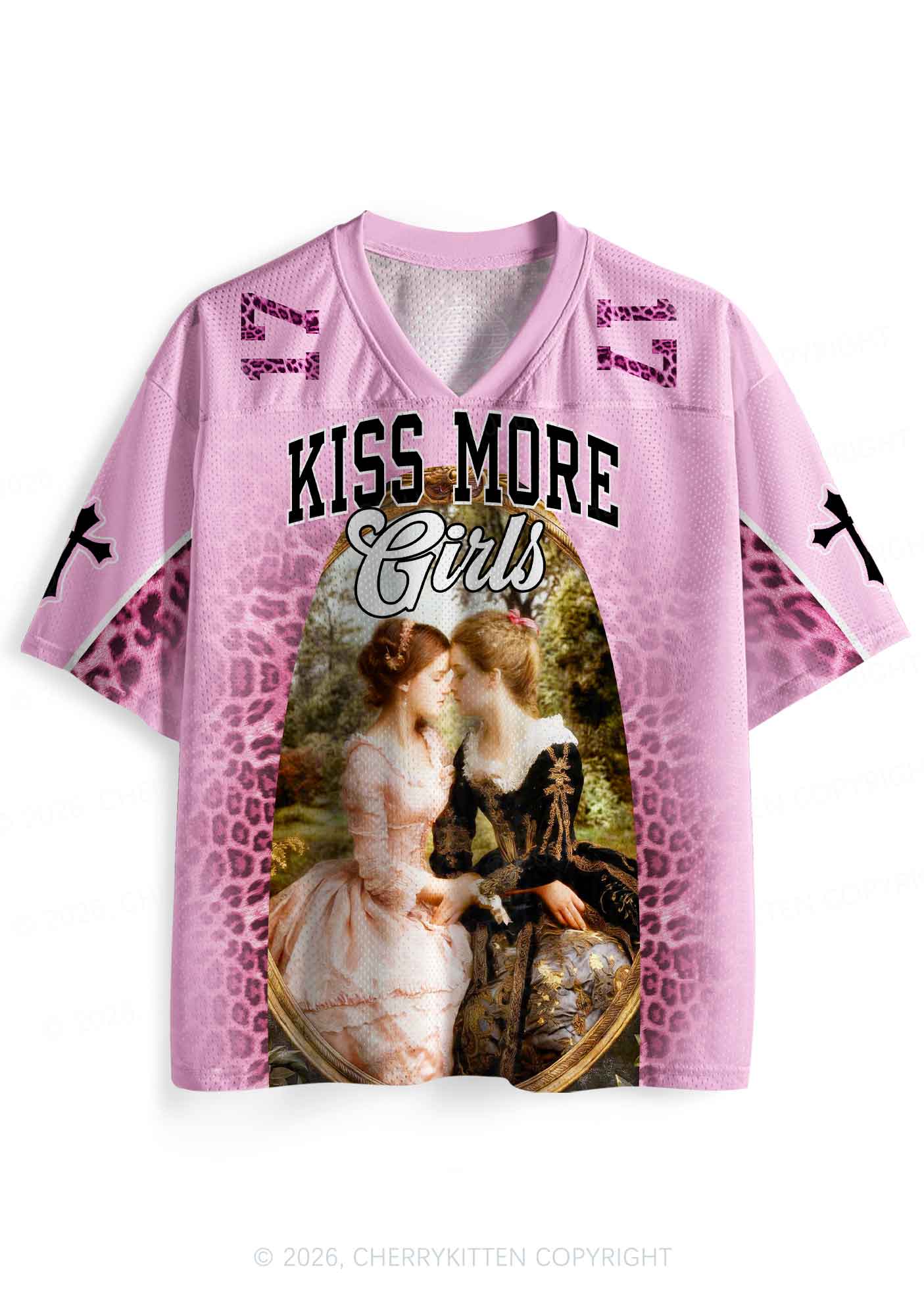 Sapphic Kiss More Girls Pride Y2K Sport Jersey Shirts Cherrykitten