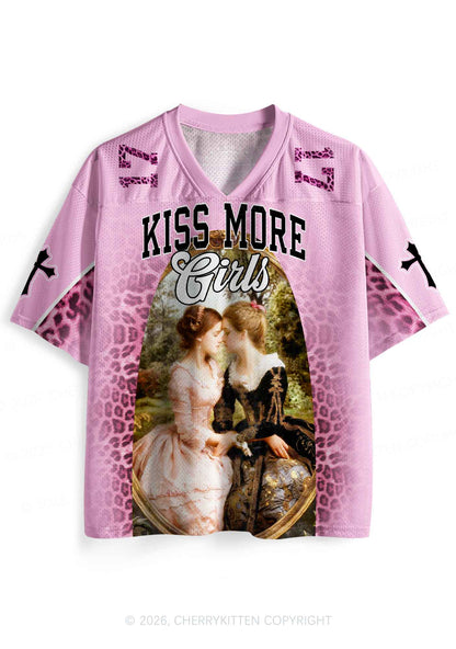 Sapphic Kiss More Girls Pride Y2K Sport Jersey Shirts Cherrykitten