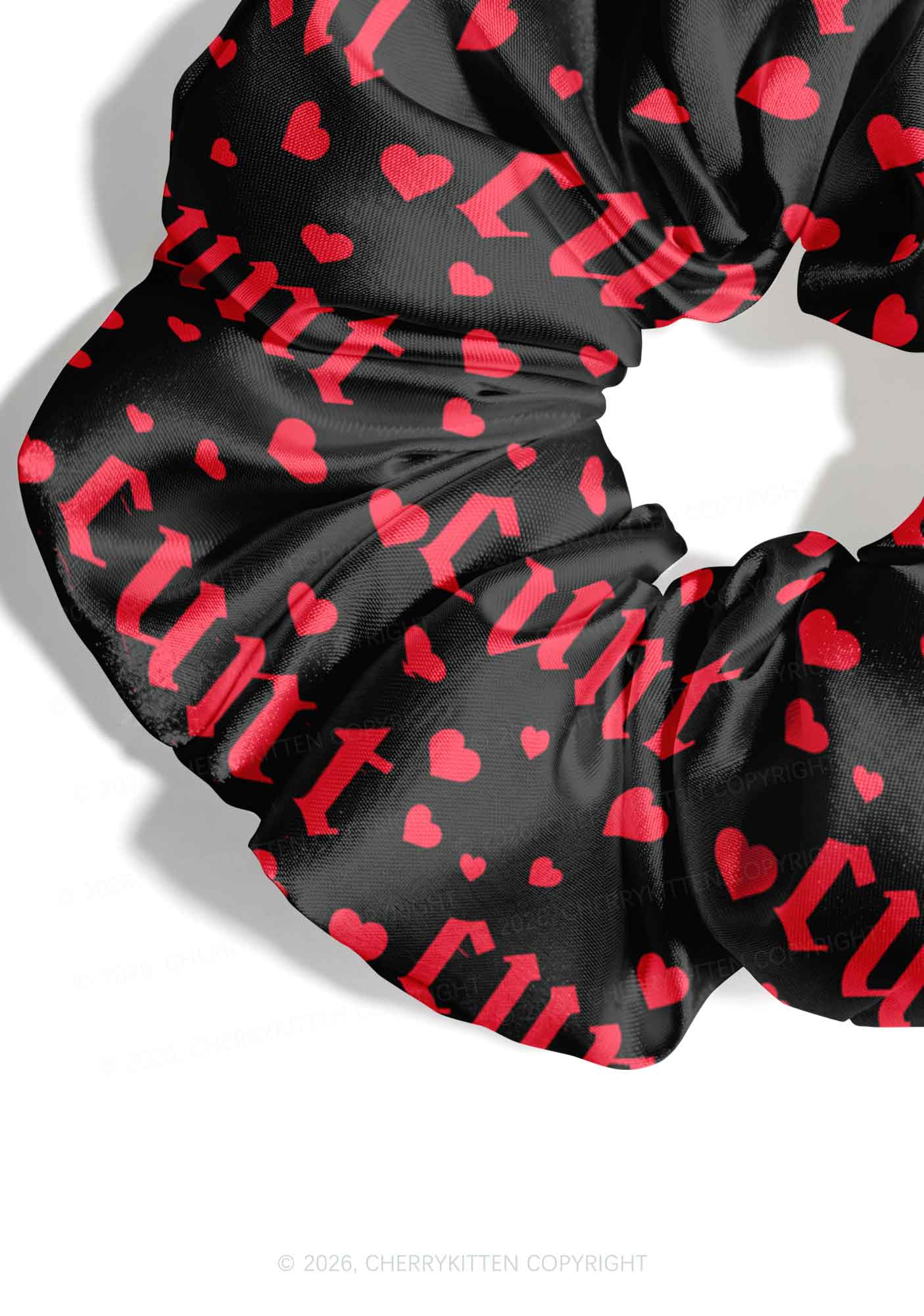Red Hearts Cxxt Y2K Hair Scrunchie Cherrykitten