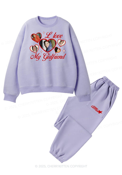 Custom Boyfriend Photos Y2K Valentine's Day Fleece Sweatshirts Set Cherrykitten