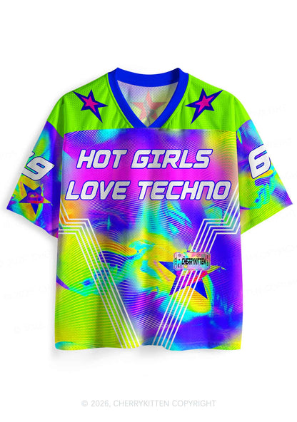 Hot Girls Love Techno Thermal Y2K Sport Jersey Shirts Cherrykitten