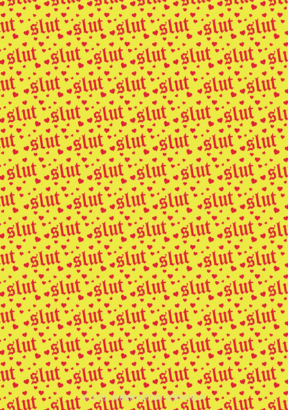 Yellow Slxt Y2K Print Mini Layered Skirt Cherrykitten