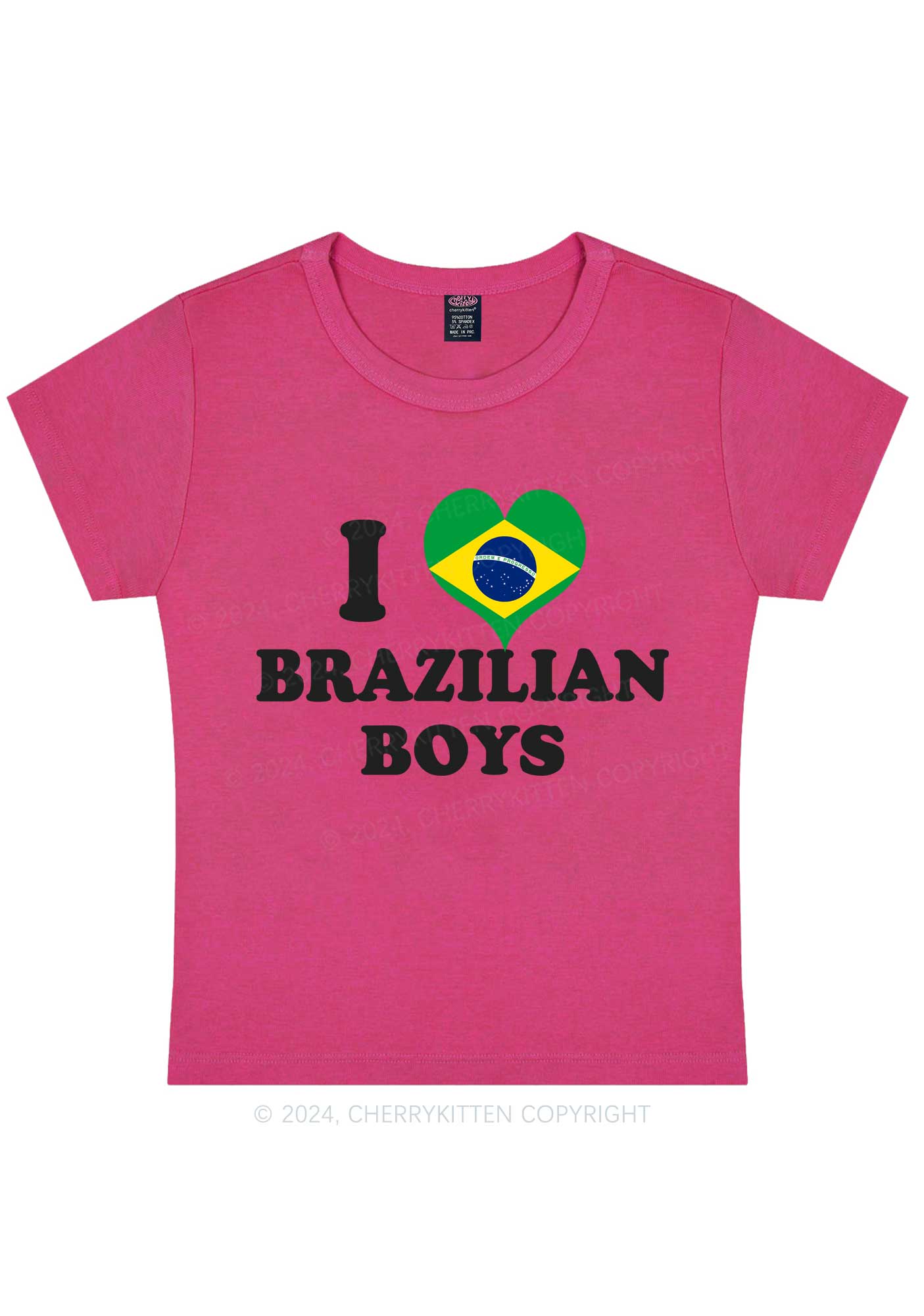 I Love Boys Custom Photo Y2K Baby Tee Cherrykitten
