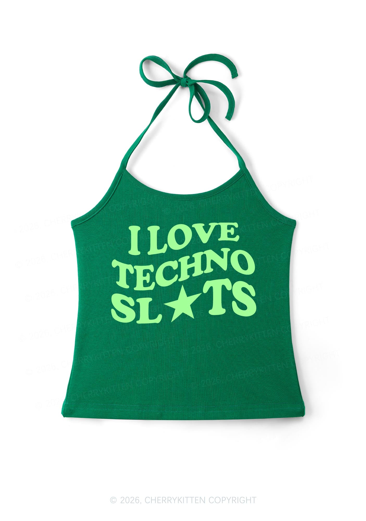I Love Techno Slxts Y2K Halter Neck Cami Cherrykitten