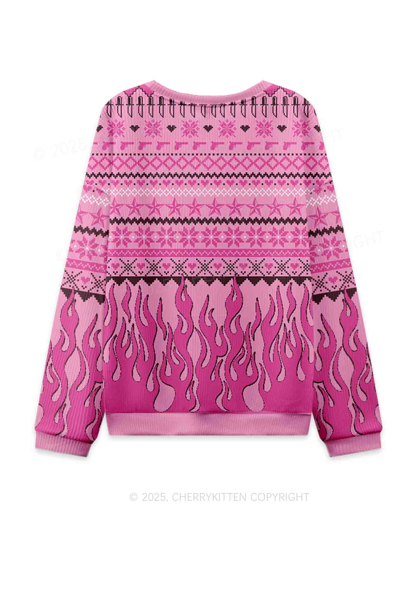 Cunting Season Y2K Christmas Knit Sweatshirt Cherrykitten