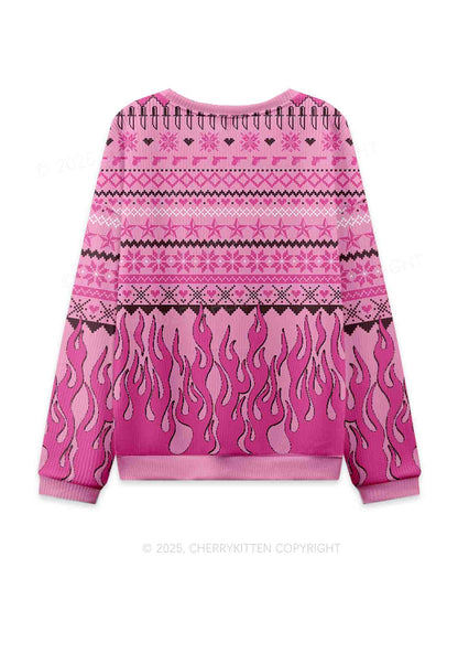 Cunting Season Y2K Christmas Knit Sweatshirt Cherrykitten