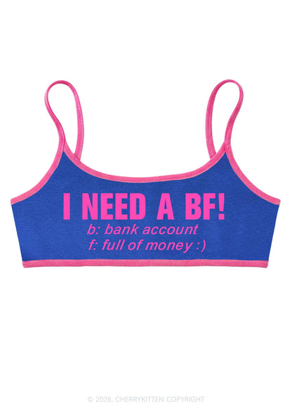 I Need A BF Y2K Super Crop Cami Cherrykitten