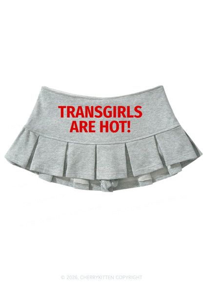 Transgirls Are Hot Pride Y2K Mini Pleated Skirts Cherrykitten