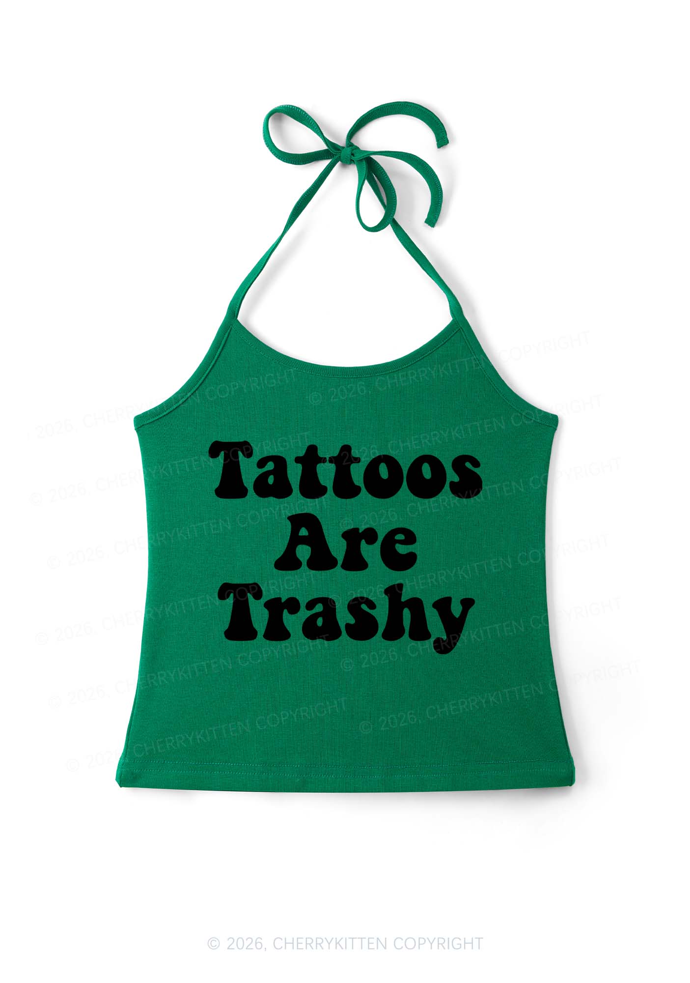 Tattoos Are Trashy Y2K Halter Neck Cami Cherrykitten