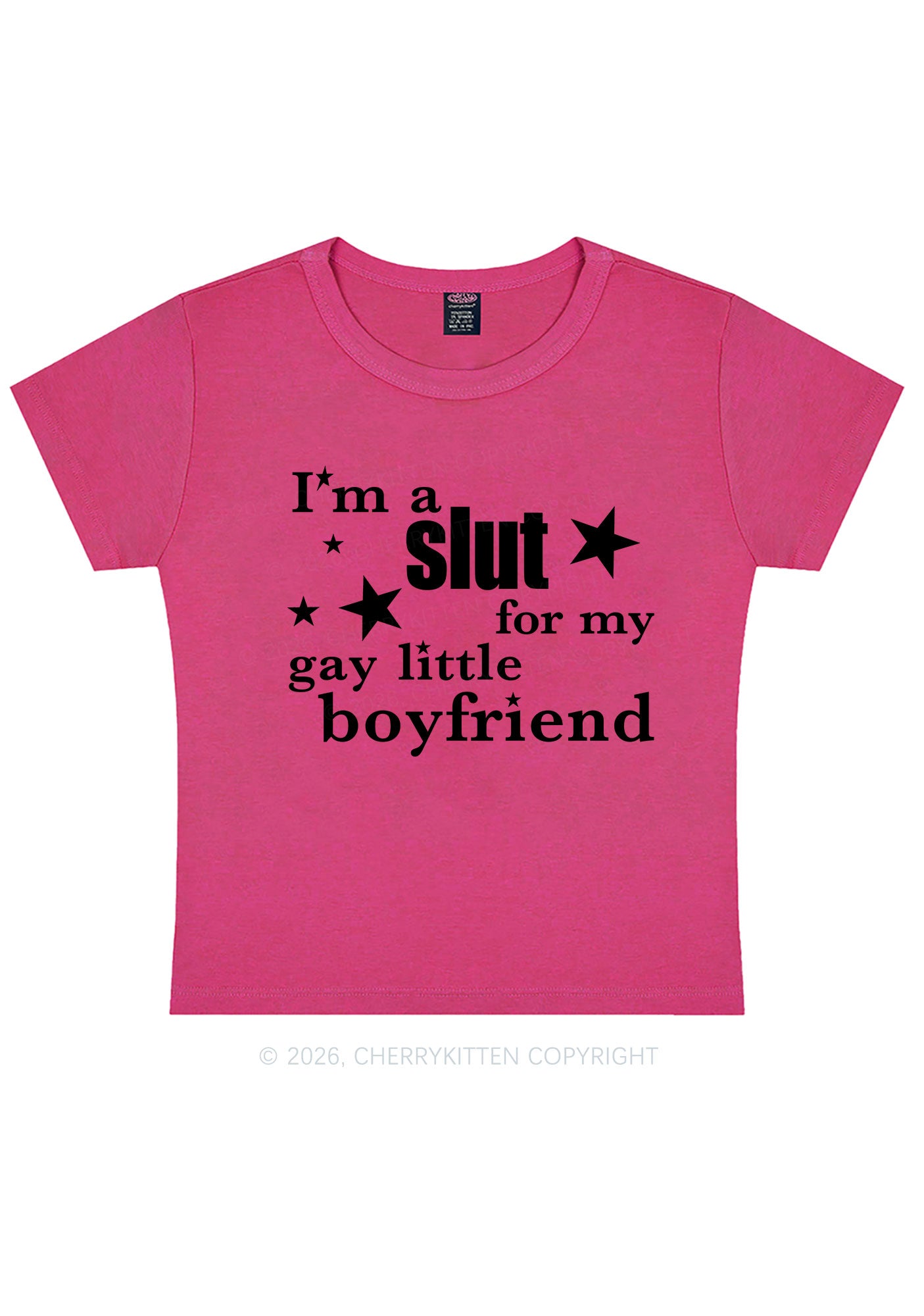 Slxt For My Gay Little BF Pride Y2K Baby Tee Cherrykitten