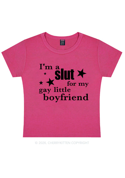 Slxt For My Gay Little BF Pride Y2K Baby Tee Cherrykitten