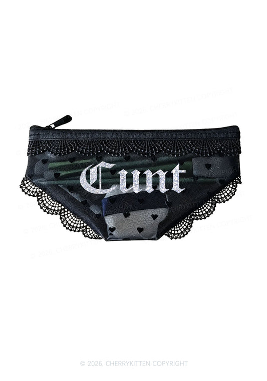 Glitter Cxxt Y2K Briefs Shape Cosmetic Pouch Cherrykitten