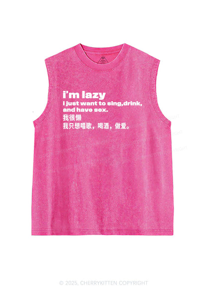 Im Lazy Y2K Washed Muscle Tank Cherrykitten