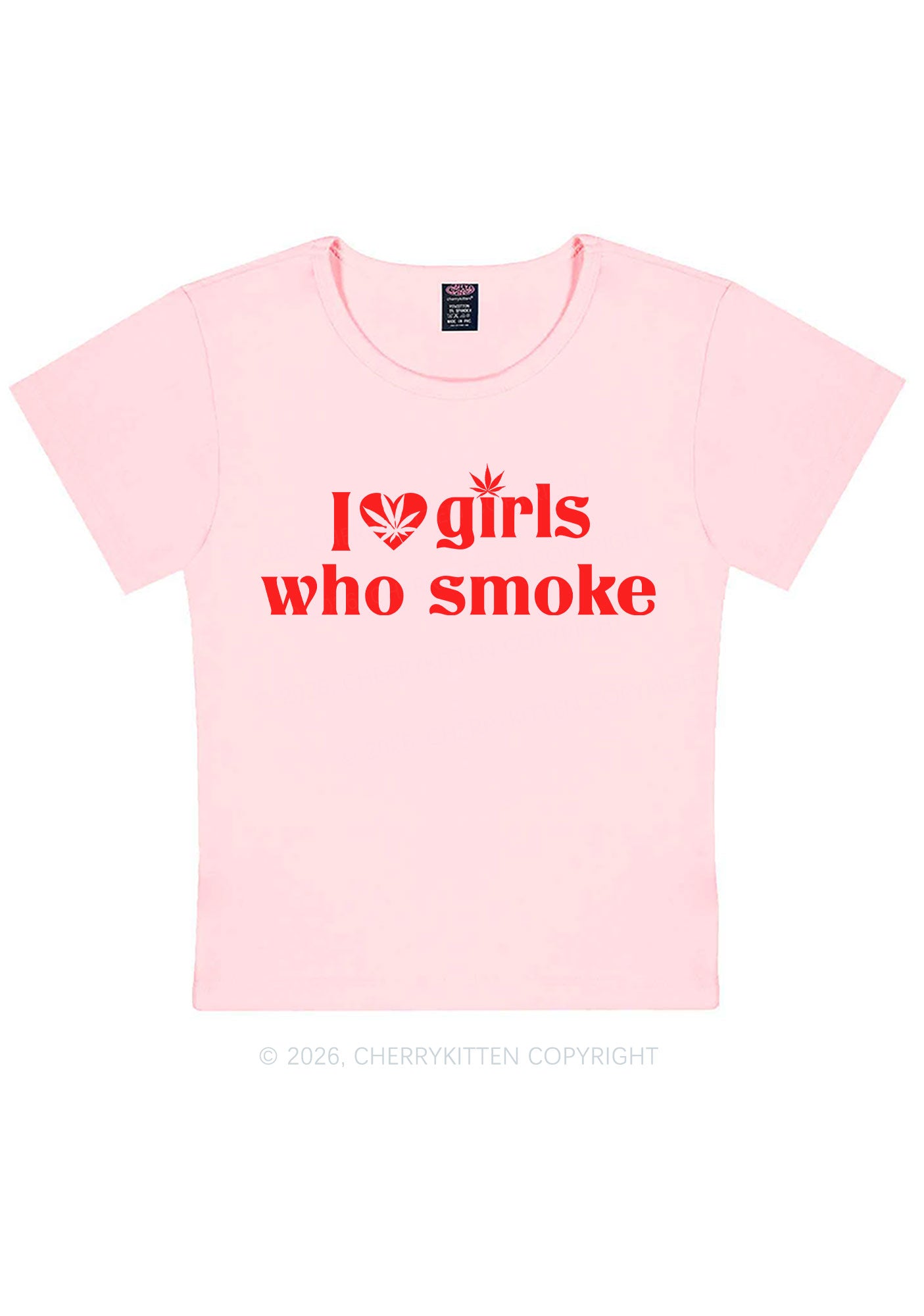 I Love Girls Who Smoke Y2K Baby Tee Cherrykitten