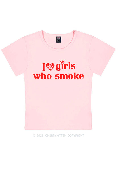 I Love Girls Who Smoke Y2K Baby Tee Cherrykitten