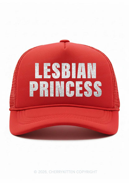 Glitter Lesbian Princess Pride Y2K Trucker Hat Cherrykitten