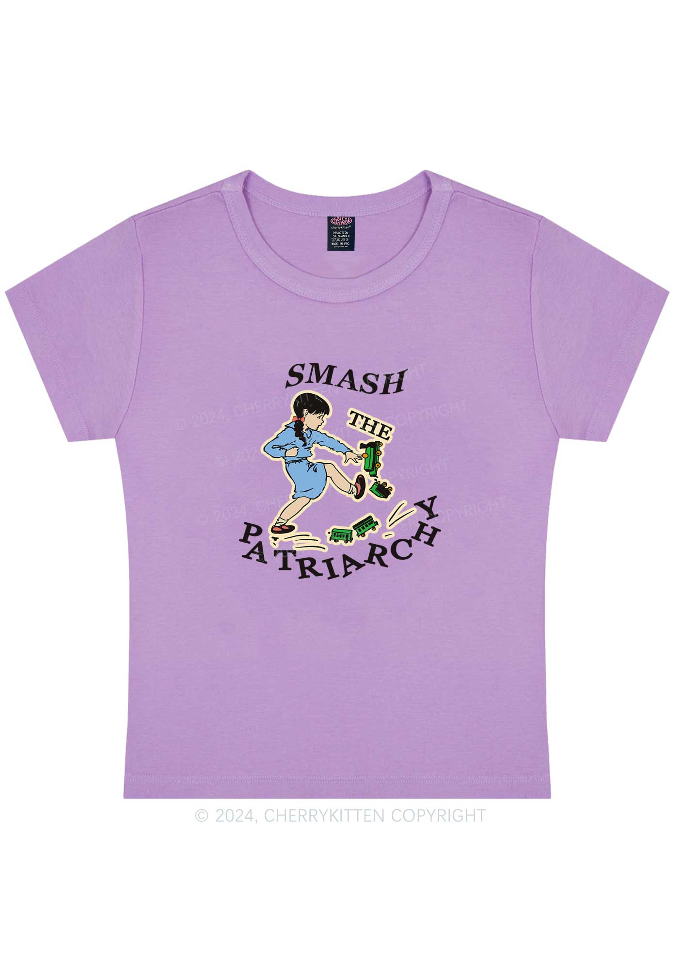 Smash The Patriarchy Y2K Baby Tee Cherrykitten