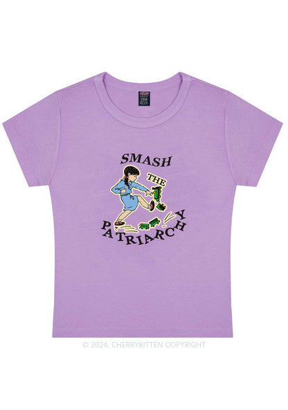 Smash The Patriarchy Y2K Baby Tee Cherrykitten