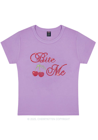 Curvy Rhinestone Red Cherry Bite Me Y2K Baby Tee Cherrykitten