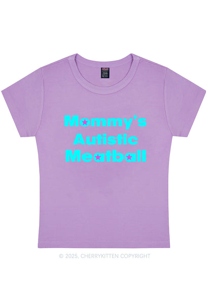 Mommys Autistic Meatball Y2K Baby Tee Cherrykitten